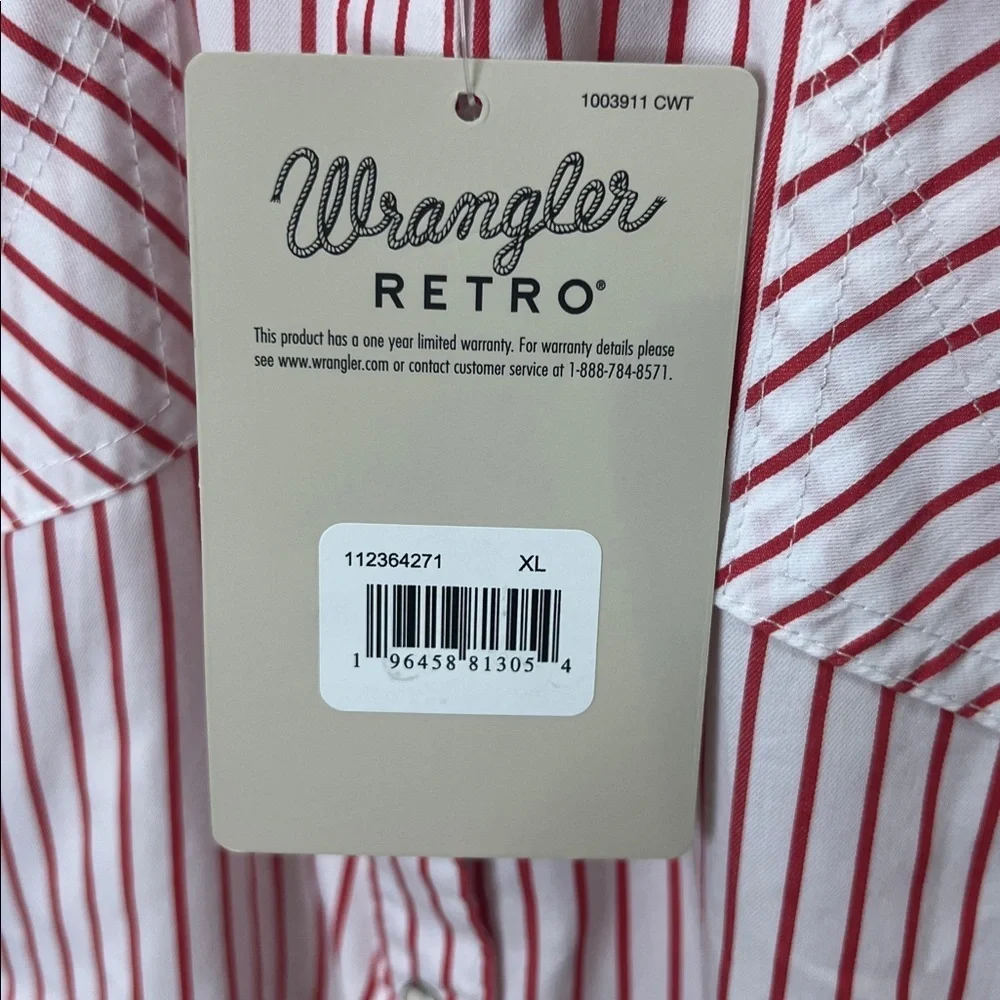 Wrangler Retro women’s button down striped shirt Pearl snap XL - Picture 4 of 5